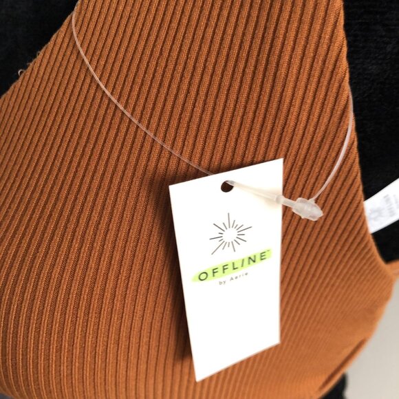 Offline By Aerie Women's Brown Ribbed Sports‎ Bra Size Small NWT - Picture 4 of 6